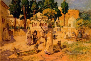 Mujeres árabes en la muralla de la ciudad Frederick Arthur Bridgman Pinturas al óleo